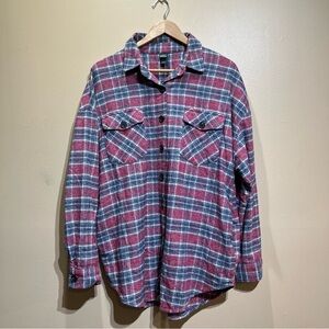 Wild Fable Women’s Plaid 100% Cotton Oversized Jacket Shirt Shacket